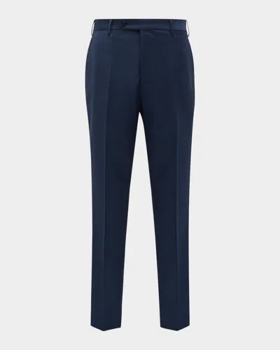 Zanella Men & Apos;s Parker Classic Flat-front Trousers In Blue