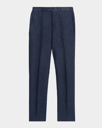 Zanella Men & Apos;s Parker Linen Trousers In Blue