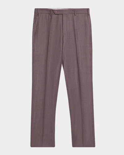 Zanella Men & Apos;s Parker Sharkskin Trousers In Wine