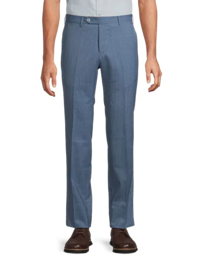 Zanella Men's Curtis Slim Tapered Leg Wool Trousers In Medium Blue