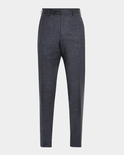 Zanella Men's Devon Wool And Silk Flat-front Pants