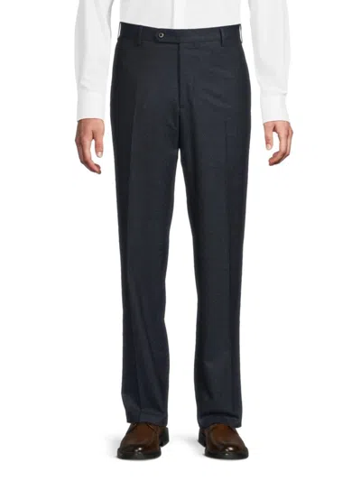 Zanella Men's Devon Wool Classic Fit Pants In Blue