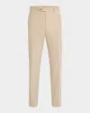 Zanella Men's Devon Wool Micro-check Flat-front Pants