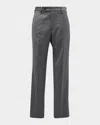Zanella Men's Devon Wool Serge Trousers In Gray