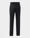 Zanella Men's Devon Wool Serge Trousers In Black