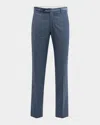 Zanella Men's Parker Classic Flat-front Trousers In Blue