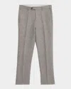 Zanella Men's Parker Linen Check Flat-front Pants