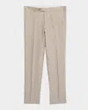 Zanella Men's Parker Linen Flat-front Pants In Neutral