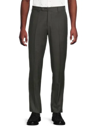 Zanella Men's Parker Modern-fit Wool-blend Pants In Green