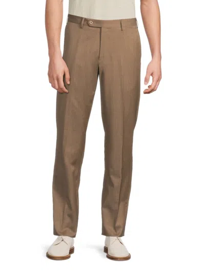 Zanella Men's Parker Modern-fit Wool Pants In Brown