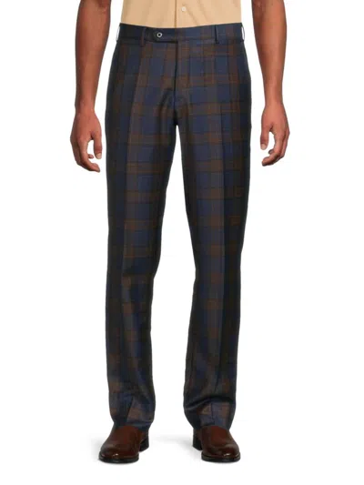 Zanella Men's Parker Plaid Wool Pants In Multi