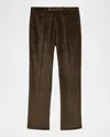 Zanella Men's Parker Stretch Corduroy Trousers In Brown