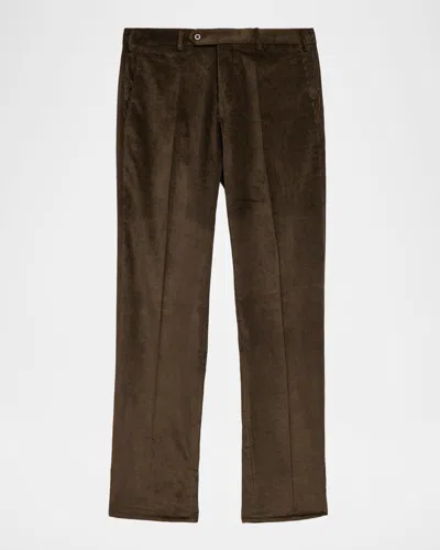 Zanella Men's Parker Stretch Corduroy Trousers In Brown