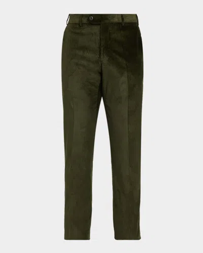 Zanella Men's Parker Stretch Corduroy Trousers In Green