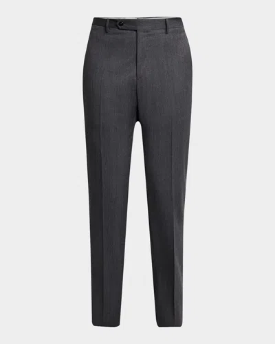 Zanella Men's Parker Twill Trousers In Dark Grey