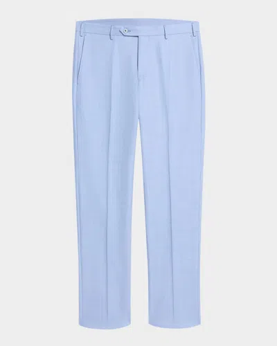 Zanella Men's Parker Wool Pindot Flat-front Pants
