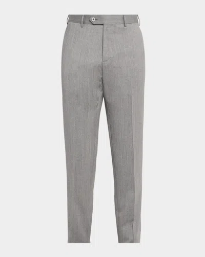 Zanella Men's Parker Wool Twill Pants In Gray