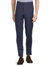 Zanella Men's Tailored Fit Flat Front Wool Pants In Blue