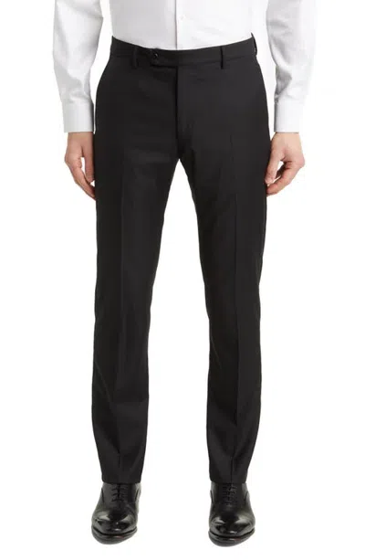Zanella Noah Classic Serge Wool Straight Leg Pants In Animal Print