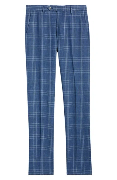 Zanella Noah Linen Dress Pants In Blue