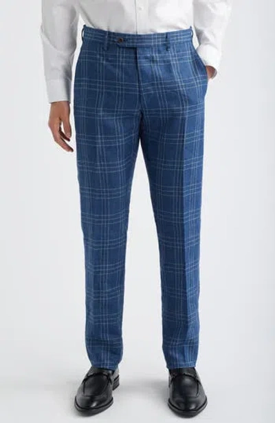Zanella Noah Linen Dress Pants In Blue
