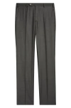 Zanella Parker Classic Wool Sharkskin Dress Pants In Black