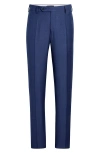 Zanella Parker Classic Wool Sharkskin Dress Pants In Blue