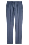 Zanella Parker Classic Wool Sharkskin Dress Pants In Dark Blue