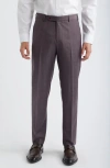 Zanella Parker Classic Wool Sharkskin Dress Pants In Gray