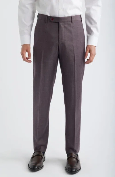 Zanella Parker Classic Wool Sharkskin Dress Pants In Gray