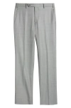 Zanella Parker Classic Wool Sharkskin Dress Pants In Grey
