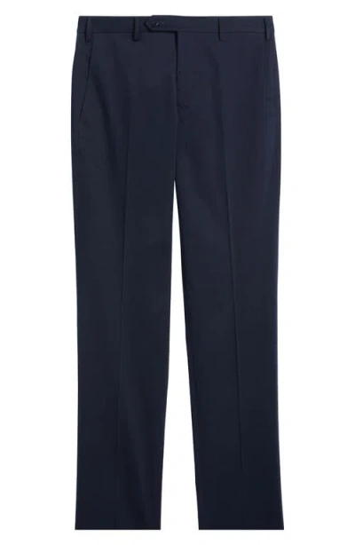 Zanella Parker Flat Front Stretch Cotton Pants In Navy