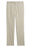 Zanella Parker Flat Front Stretch Cotton Pants In Stone