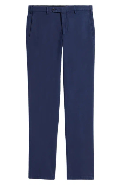 Zanella Parker Flat Front Stretch Pants In Blue