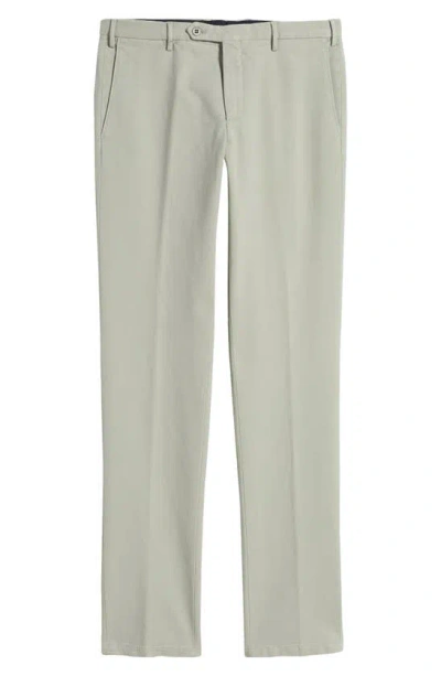 Zanella Parker Flat Front Stretch Trousers In Khaki