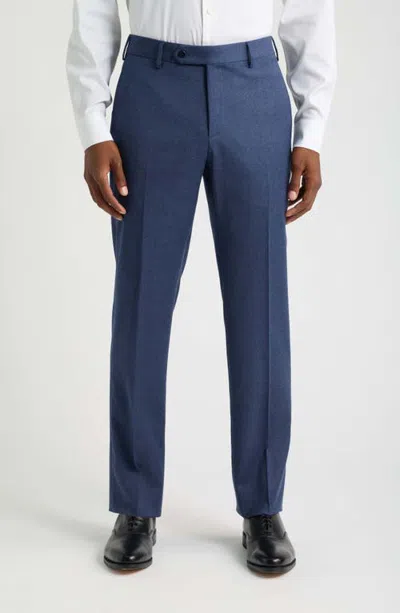 Zanella Parker Flat Front Stretch Wool Flannel Trousers (nordstrom Exclusive) In Pink