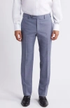 Zanella Parker Flat Front Stretch Wool Dress Pants In Blue