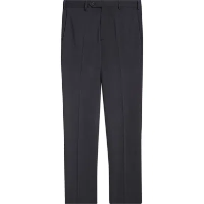 Zanella Parker Flat Front Wool Dress Pants In Blue