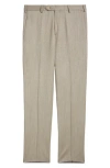 Zanella Parker Flat Front Wool Dress Pants In Brown