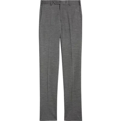 Zanella Parker Flat Front Wool Dress Pants In Gray