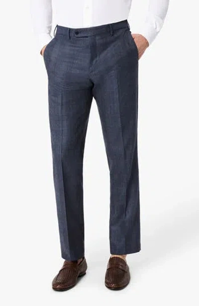 Zanella Parker Glen Plaid Wool Trousers In Blue