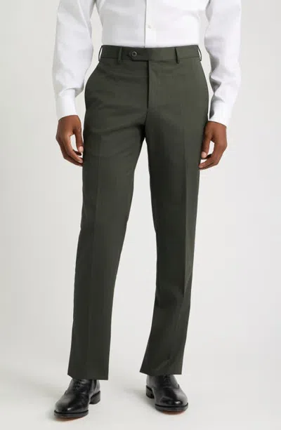 Zanella Parker Stretch Wool Trousers In Green