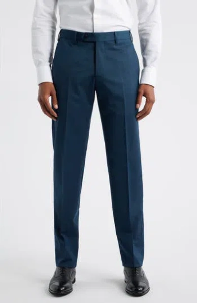 Zanella Parker Stretch Wool Trousers In Blue