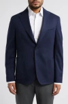 Zanella Samuel Solid Stretch Wool Sport Coat In Navy