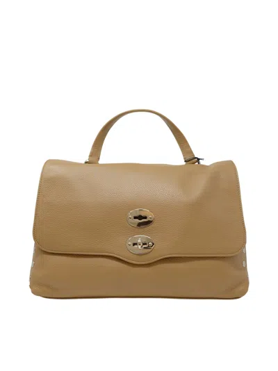 Zanellato 068010-0050000-z0260 Postina Daily Giorno M Cappuccino Leather Handbag In Beige