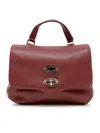 Zanellato 068010-0050000-z0940 Red Opera Postina Daily Giorno Baby Leather Handbag In Burgundy