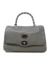 Zanellato 068010-0950000-z0130 Grey Montebianco Postina Daily S Bamboo Leather Handbag In Gray