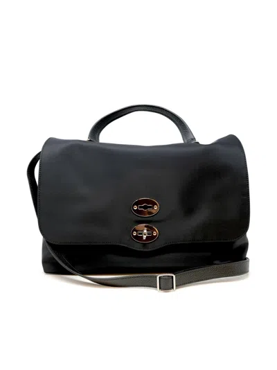 Zanellato 068010-2000000-z0001 Black Postina Rimboccata Tokyo M Leather/fabric Handbag
