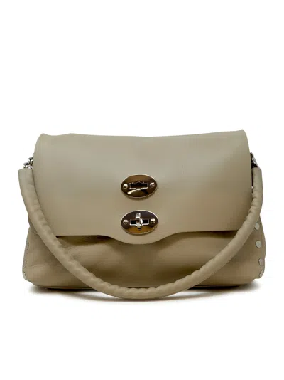 Zanellato 068090-1130000-z0165 Grey Sassone Postina Piuma Chain S Leather Bag In Neutral