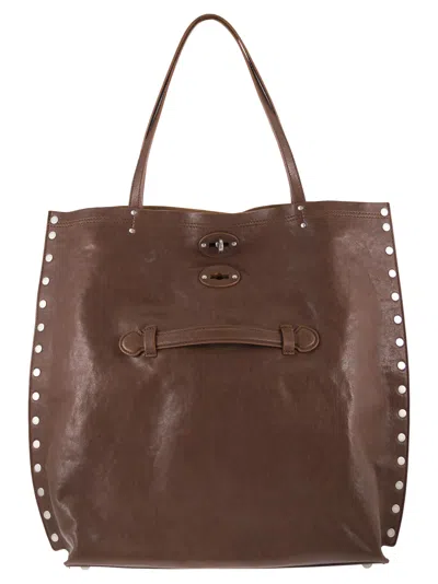 Zanellato A' Spasso Leather Handbag M In Brown